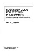 DOS/VSE/SP guide for systems programming