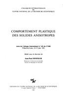 Plastic behavior of anisotropic solids