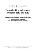 Deutsche Originalromane zwischen 1680 und 1780 by Ernst Weber cover
