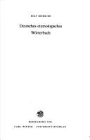 Deutsches etymologisches Wörterbuch by Rolf Hiersche cover