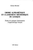 Ordre alphabétique et classement méthodique du lexique by Göran Bornäs cover