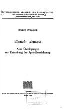 Diutisk--deutsch by Ingrid Strasser cover