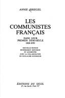 Les communistes français by Annie Kriegel cover