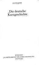 Die deutsche Kurzgeschichte by Leonie Marx cover