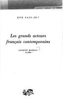 Les grands acteurs français contemporains by Jacques Mazeau cover
