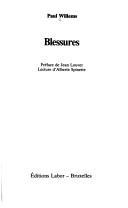 Blessures by Paul Willems cover