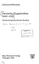Deutsche Flugschriften, 1460-1525 by Johannes Schwitalla cover
