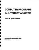 Computer programs for literary analysis