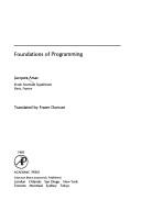 Foundations of programming by Jacques Arsac cover