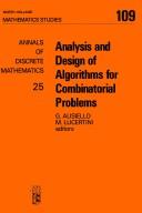 Analysis and Design of Algorithms for Combinatorial Problems (North-holland Mathematical Library)