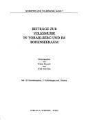 Beiträge zur Volksmusik in Vorarlberg und im Bodenseeraum by Walter Deutsch, Erich Schneider cover