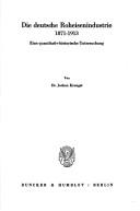 Die deutsche Roheisenindustrie 1871-1913 by Jochen Krengel cover