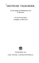 Deutsche Tagelieder by Hugo Stopp, Sabine Freund cover