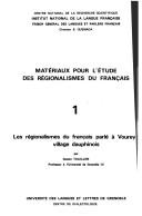 Les régionalismes du français parlé à Vourey, village dauphinois by Gaston Tuaillon cover