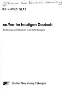 Sollen im heutigen Deutsch by Reinhold Glas cover