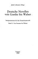 Deutsche Novellen von Goethe bis Walser by Jakob Lehmann cover