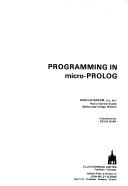 Programming in micro-PROLOG by Hugh De Saram cover