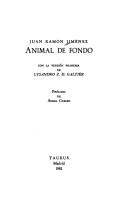 Animal de fondo by Juan Ramón Jiménez cover