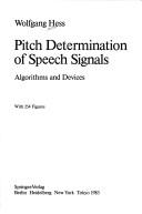 Pitch determination of speech signals by Hess, Wolfgang cover