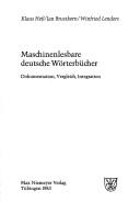 Maschinenlesbare deutsche Wörterbücher by Klaus Hess cover