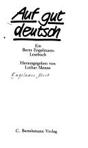 Auf gut deutsch by Bernt Engelmann cover