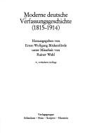 Moderne deutsche Verfassungsgeschichte (1815-1914) (Neue wissenschaftliche Bibliothek) (German Edition) by Rainer Wahl cover
