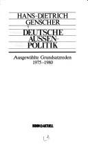 Deutsche Aussenpolitik by Hans Dietrich Genscher cover