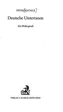 Deutsche Untertanen by Blickle, Peter. cover
