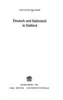 Deutsch und Italienisch in Südtirol by Kramer, Johannes Dr. cover