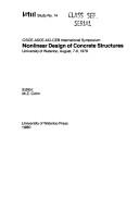CSCE-ASCE-ACI-CEB International Symposium Nonlinear Design of Concrete Structures
