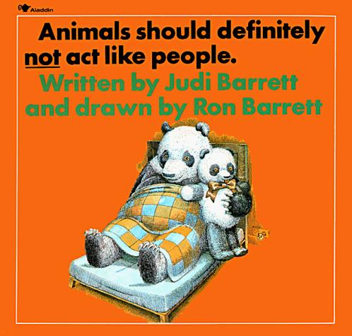 Animals should definitely not act like people by Judi Barrett cover