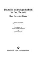 Deutsche Führungsschichten in der Neuzeit by Hanns Hubert Hofmann, Günther Franz cover