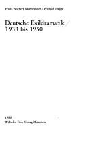 Deutsche Exildramatik 1933 bis 1950 by Franz Norbert Mennemeier cover