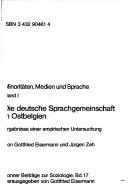 Die deutsche Sprachgemeinschaft in Ostbelgien by Gottfried Eisermann cover