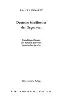 Deutsche Schriftsteller der Gegenwart by Franz Lennartz cover