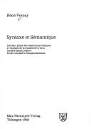 Syntaxe et sémantique by Henri Vernay cover