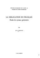 La dislocation en français by Larsson, Eva cover