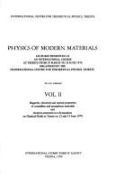 Physics of modern materials