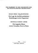 Die Lage der deutsch-polnischen Beziehungen in der Gegenwart by Richthofen, Bolko Freiherr von cover