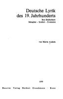 Deutsche Lyrik des 19. Jahrhunderts by Martin Anderle cover