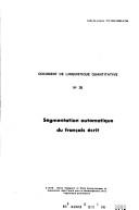 Segmentation automatique du français écrit by Bente Maegaard cover
