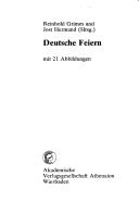Deutsche Feiern by Reinhold Grimm, Jost Hermand cover