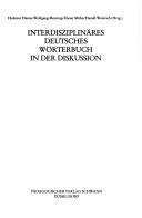 Interdisziplinäres deutsches Wörterbuch in der Diskussion by Helmut Henne cover