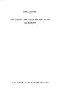 Das deutsche Volksschauspiel im Banat by Karl Horak cover