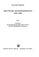 Deutsche Antikerezeption by Franz Josef Worstbrock cover