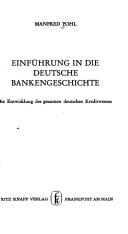 Einführung in die deutsche Bankengeschihte by Manfred Pohl cover