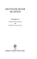 Deutsche Musik im Osten by Günther Massenkeil, Bernhard Stasiewski cover