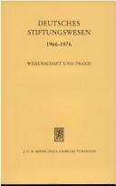 Deutsches Stiftungswesen 1966-1976 by Rolf Hauer cover