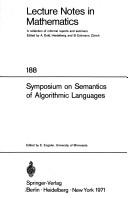 Symposium on semantics of algorithmic languages