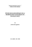 Étude socio-Linguistique de la segmentation syntaxique du français parlé
